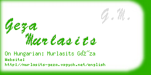 geza murlasits business card